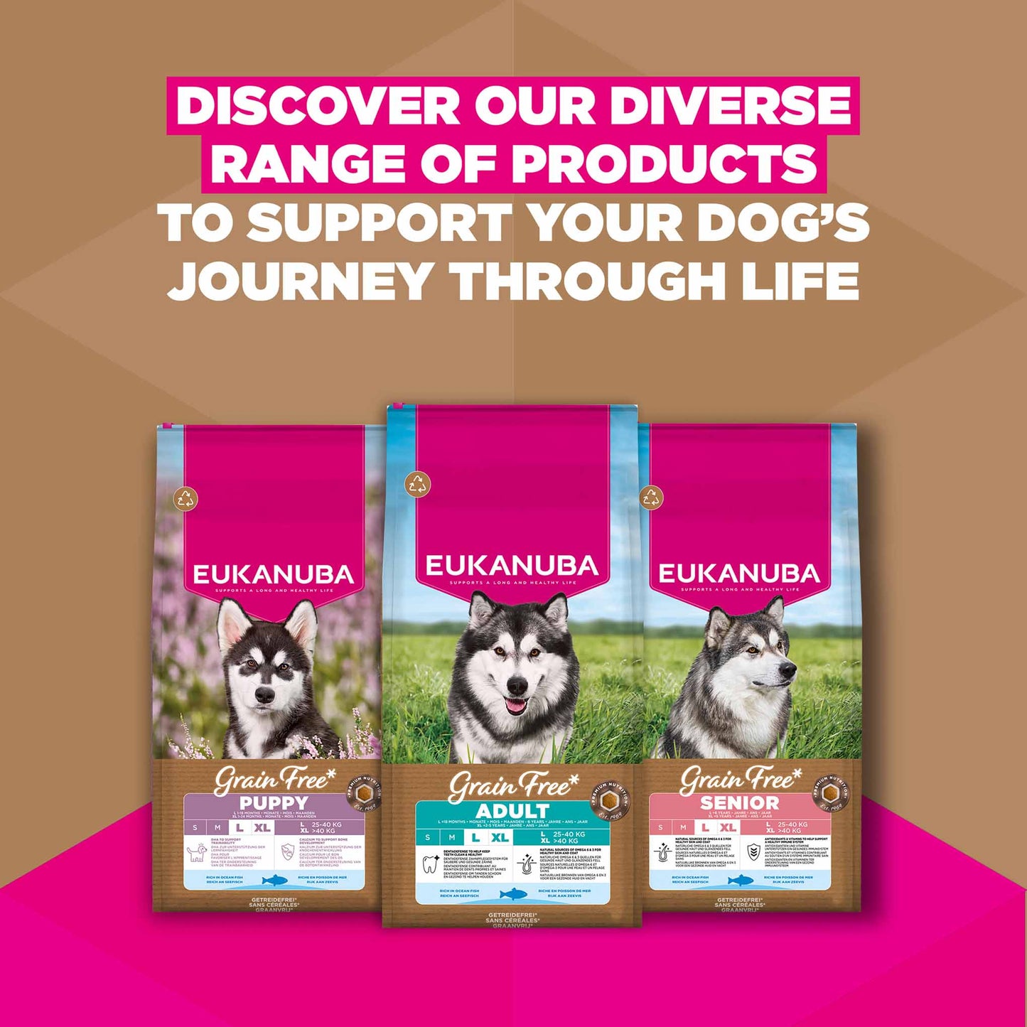 Eukanuba Grain Free Large Breed Puppy&Junior Dry Dog Food - Ocean Fish