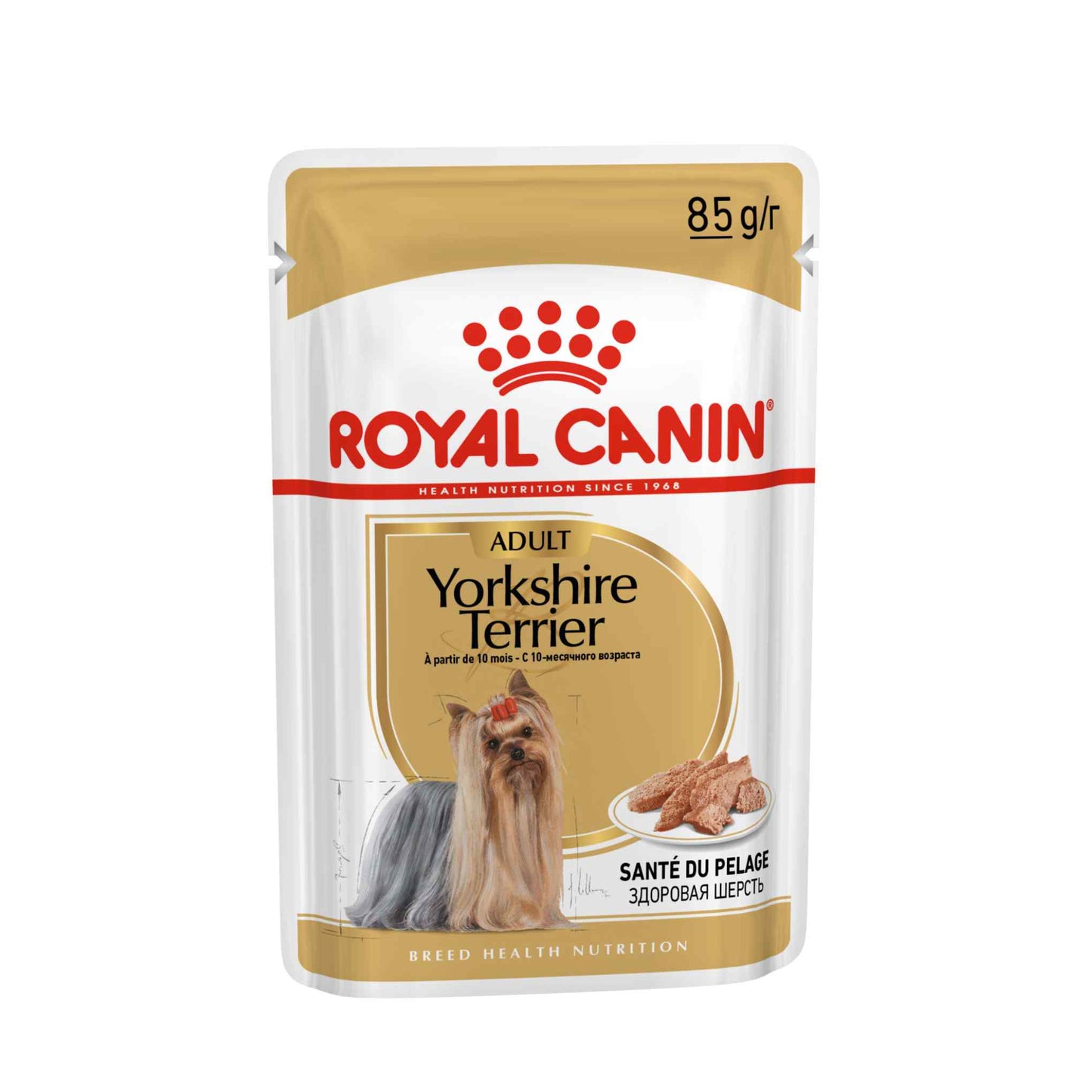 Royal Canin Breed Health Nutrition Yorkshire Terrier Adult Wet Dog Food -12x85g Pouches