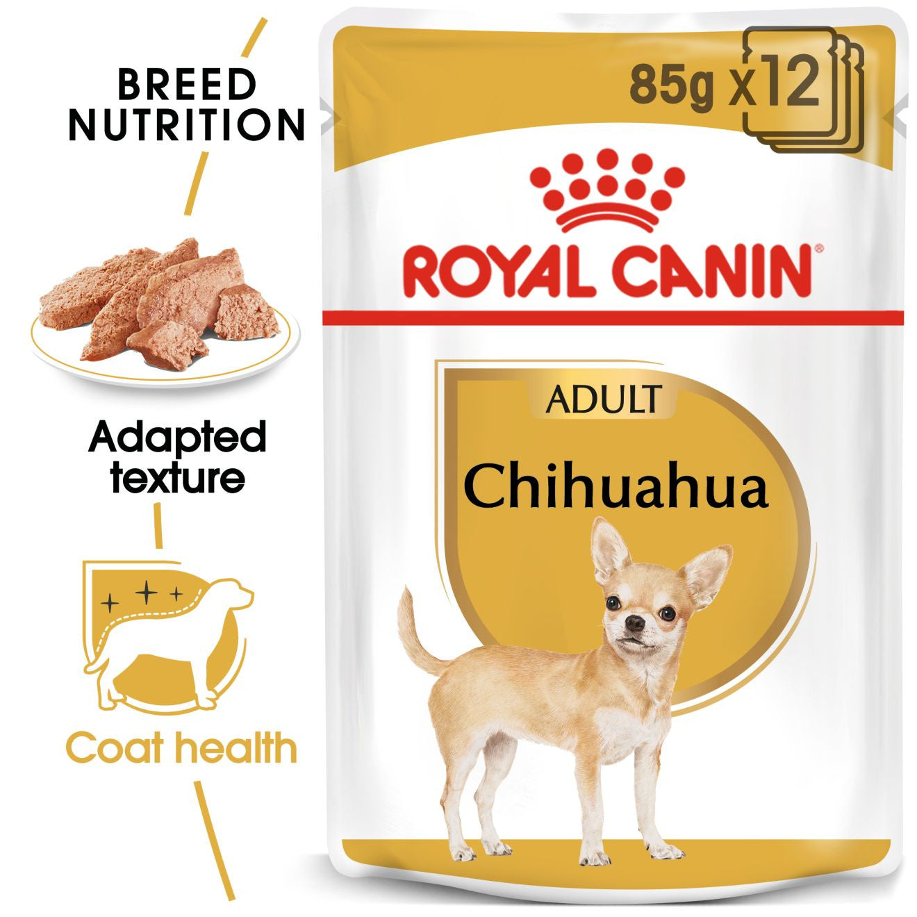 Royal Canin Breed Health Nutrition Chihuahua Adult Wet Dog Food -12x85g Pouches