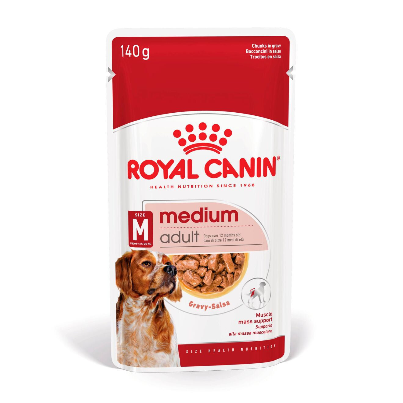 Royal Canin Size Health Nutrition Medium Adult Wet Dog Food in Gravy - 10x140g Pouches