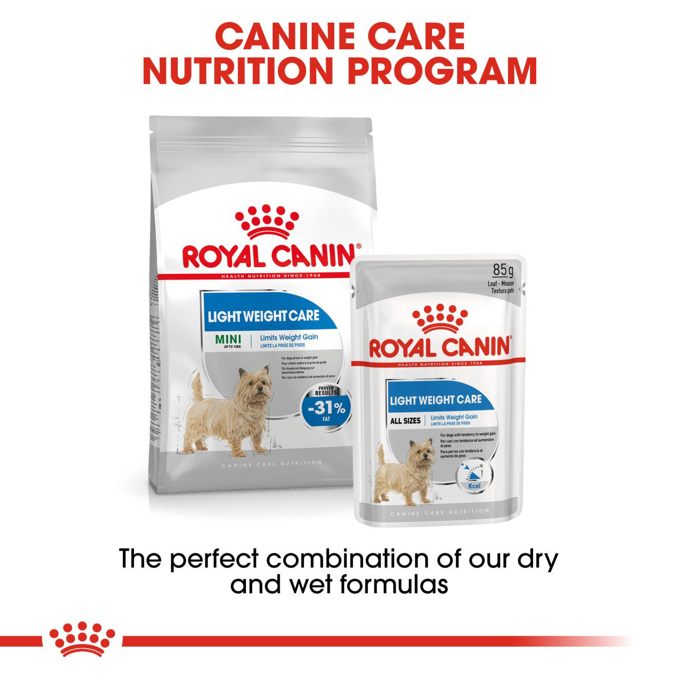 Royal Canin Light Weight Care Adult Wet Dog Food in Loaf - 12x85g Pouches