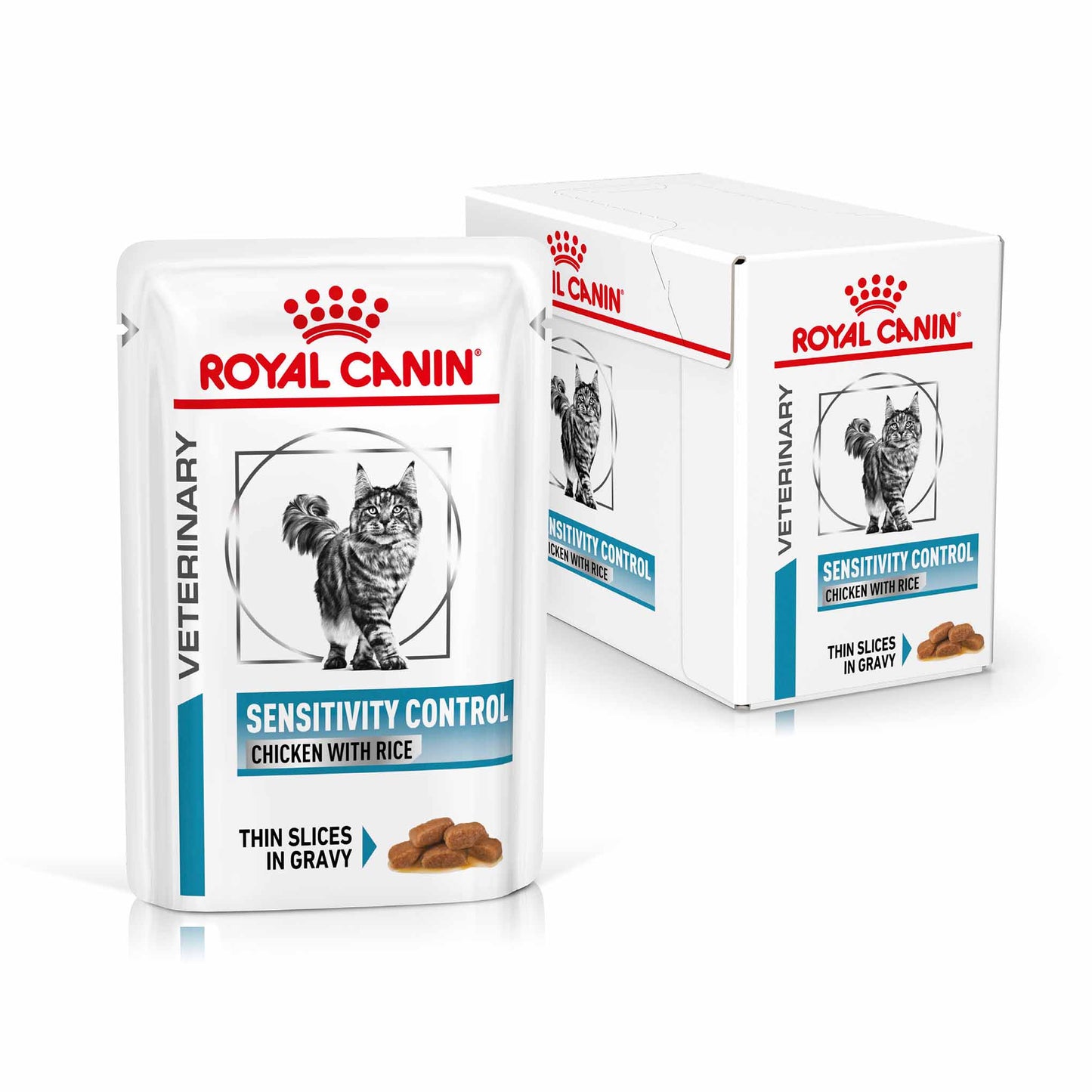 Royal Canin Veterinary Health Sensitivity Control Adult Wet Cat Food in Gravy - Chicken With Rice - 48x85g Pouches