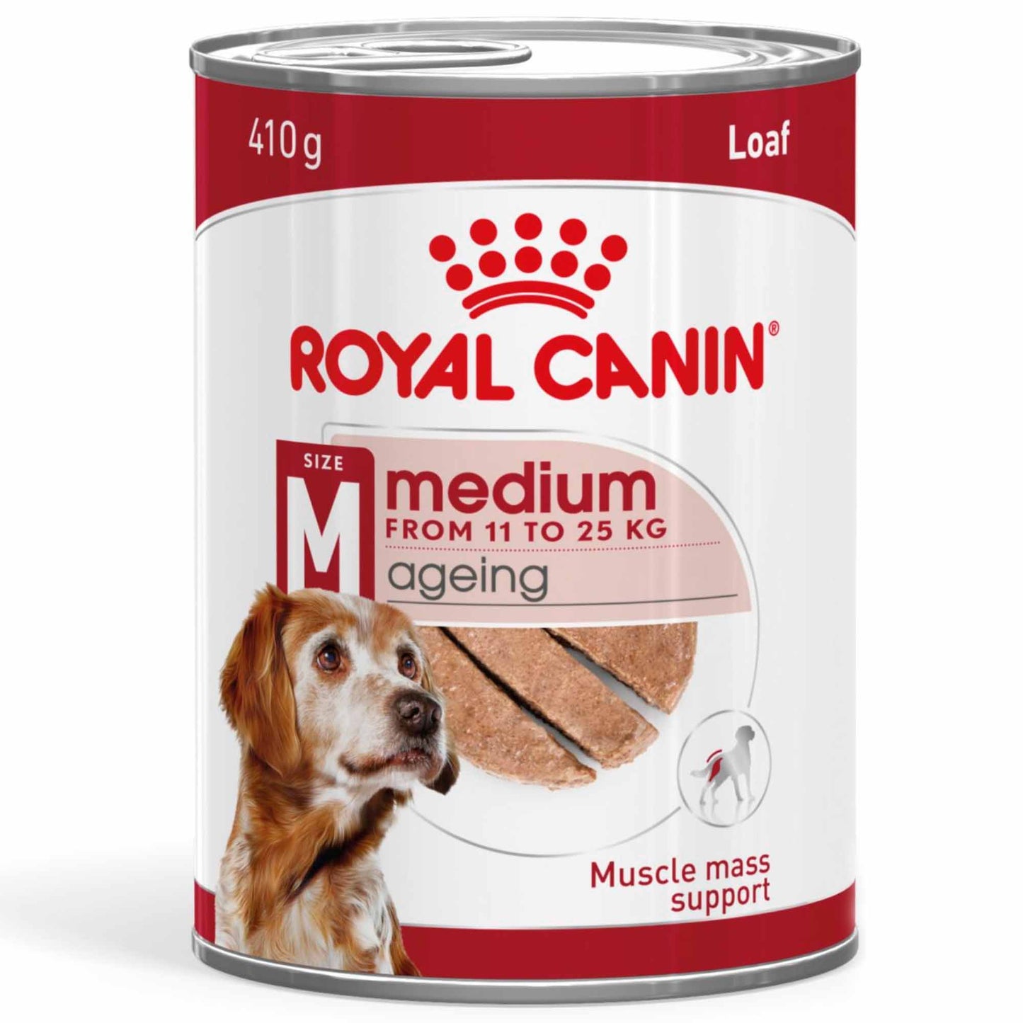 Royal Canin Medium Ageing 7+ Senior Wet Dog Food In Loaf - 12x410g Cans