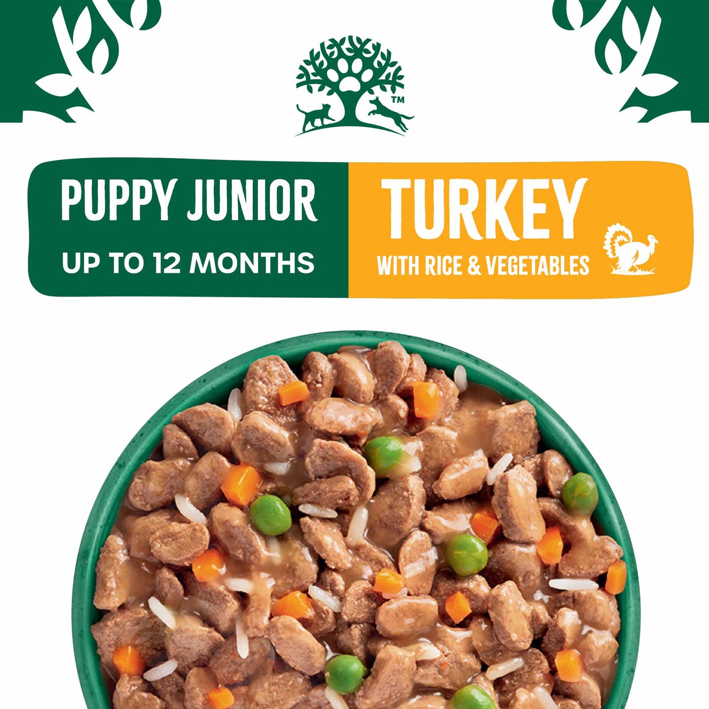 James Wellbeloved Puppy Wet Dog Food in Gravy - Turkey & Rice - 12x90g Pouches