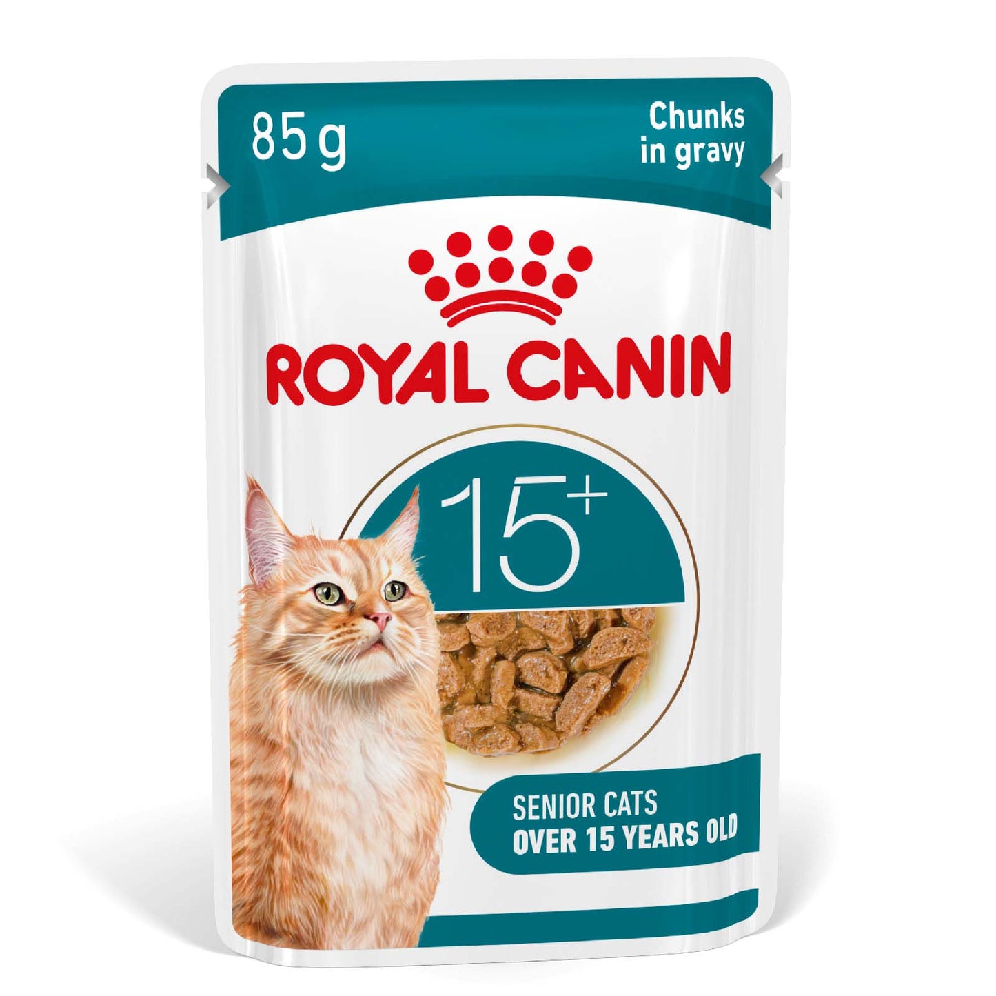 Royal Canin Ageing 15+ Senior Wet Cat Food  Chunks in Gravy - 12x85g Pouches