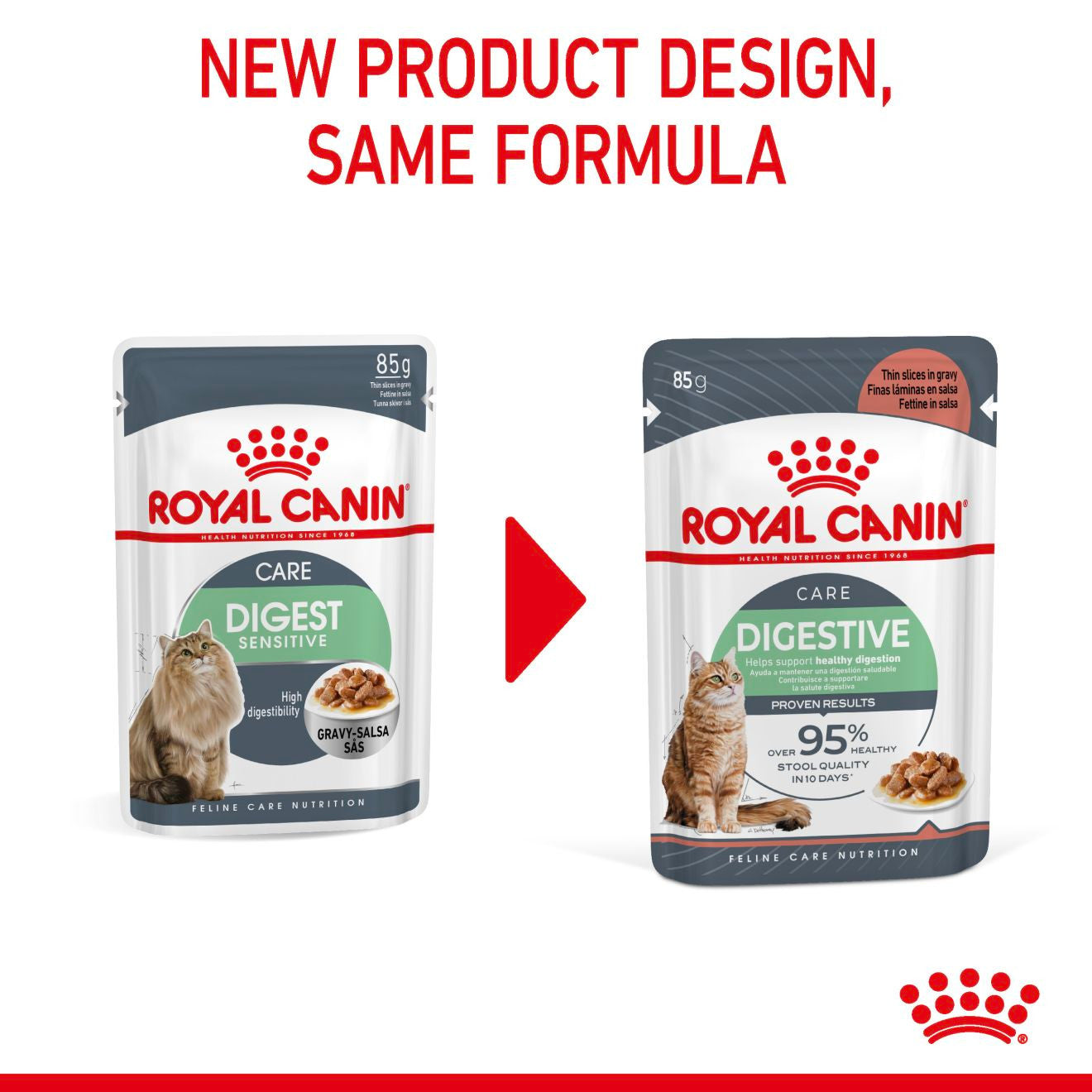 ROYAL CANIN Digestive Care Adult Wet Cat Food in Gravy - 12x85g Pouches