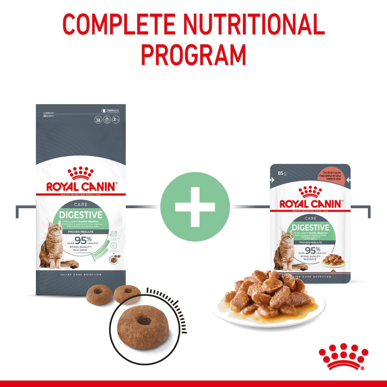 ROYAL CANIN Digestive Care Adult Wet Cat Food in Gravy - 12x85g Pouches