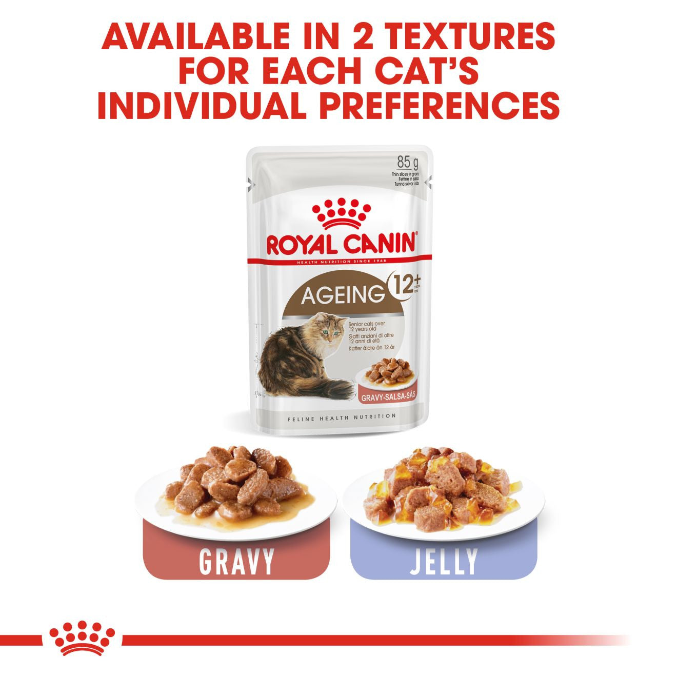 ROYAL CANIN Feline Care Nutrition Ageing 12+ Senior Wet Cat Food in Gravy - BULKPACK - 48x85g Pouche