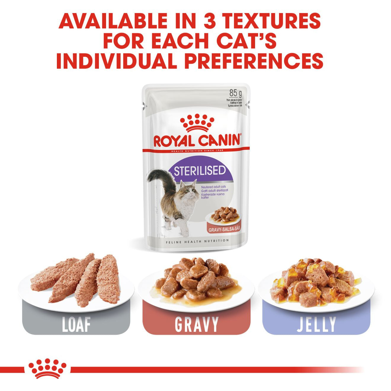 Royal Canin Feline Health Nutrition Sterilised Wet in Gravy Adult Cat Food - 12 x 85g Pouch