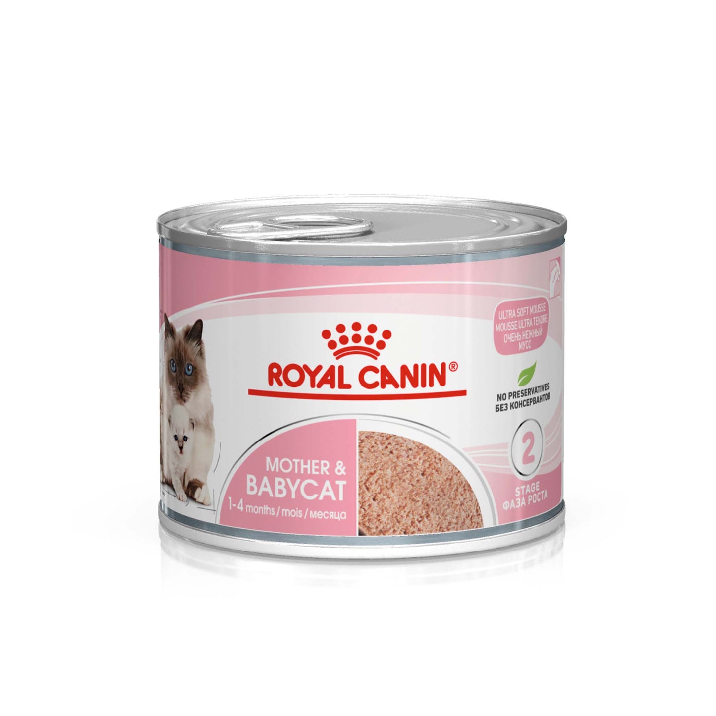 Royal Canin Feline Health Nutrition Mother & Babycat Ultra Soft Mousse Wet Cat Food - 12x195g Cans