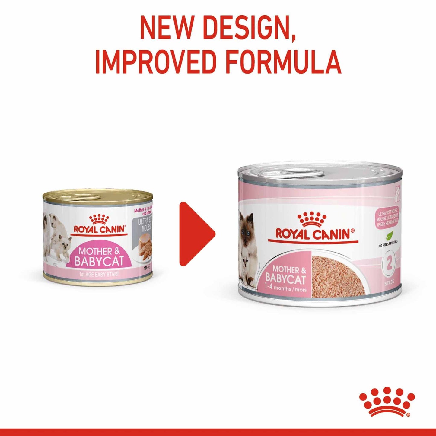 Royal Canin Feline Health Nutrition Mother & Babycat Ultra Soft Mousse Wet Cat Food - 12x195g Cans