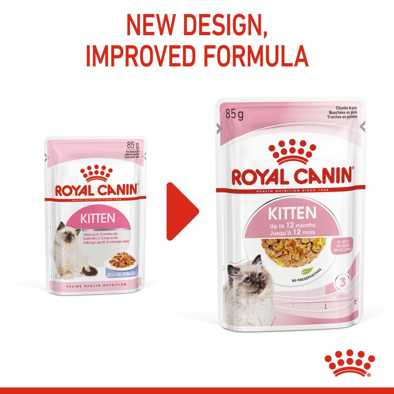 ROYAL CANIN Feline Health Nutrition Kitten Wet Cat Food in Jelly - BULKPACK - 48x85g Pouches