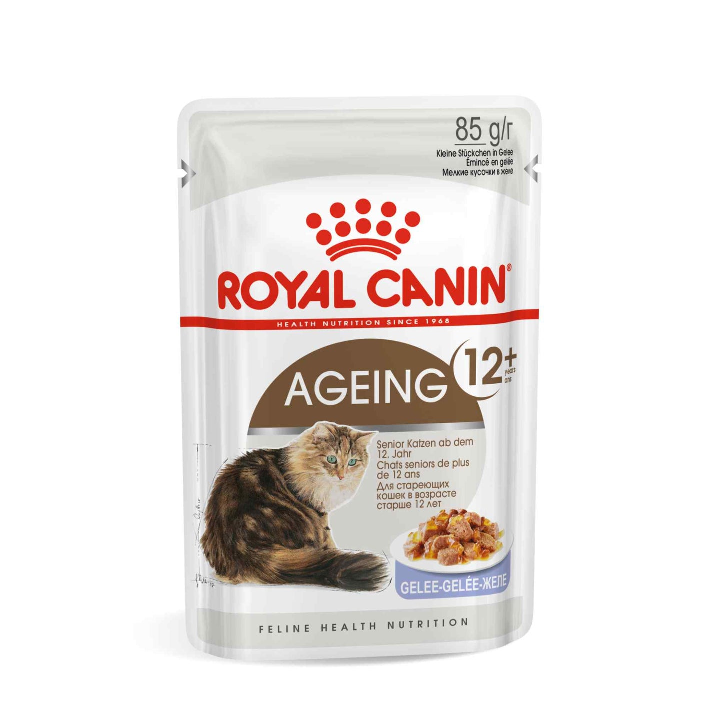 ROYAL CANIN Feline Health Nutrition Ageing 12+ Senior in Jelly Wet Cat Food - 12x85g Pouches