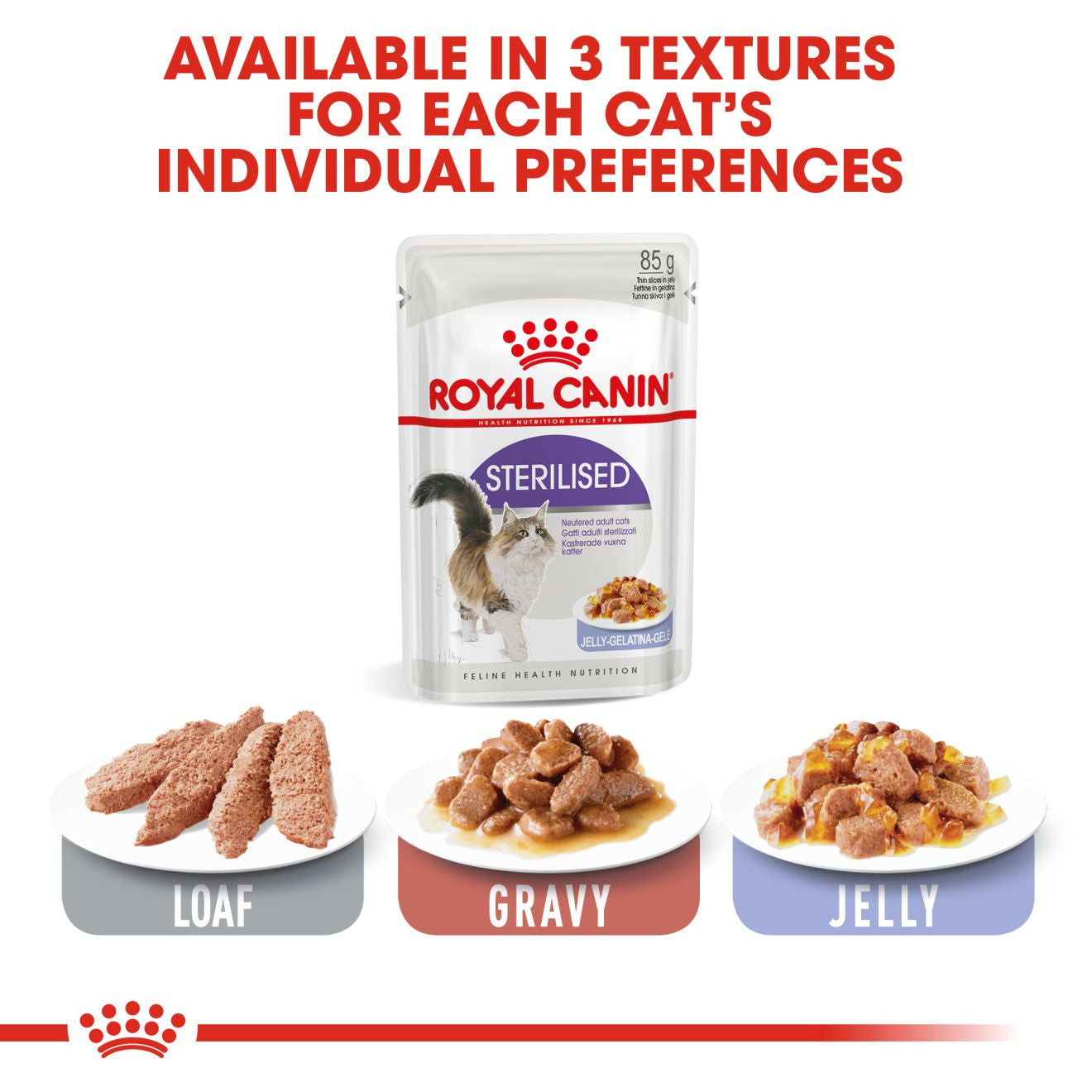 ROYAL CANIN Feline Care Nutrition Sterilised Adult In Jelly Wet Cat Food - 12 x 85g Pouch