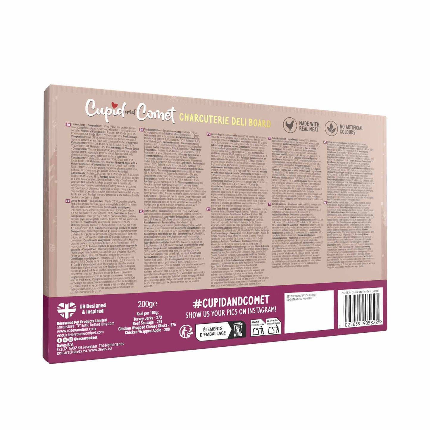 Rosewood Cupid & Comet Charcuterie Deli Board Dog Treats - 200g