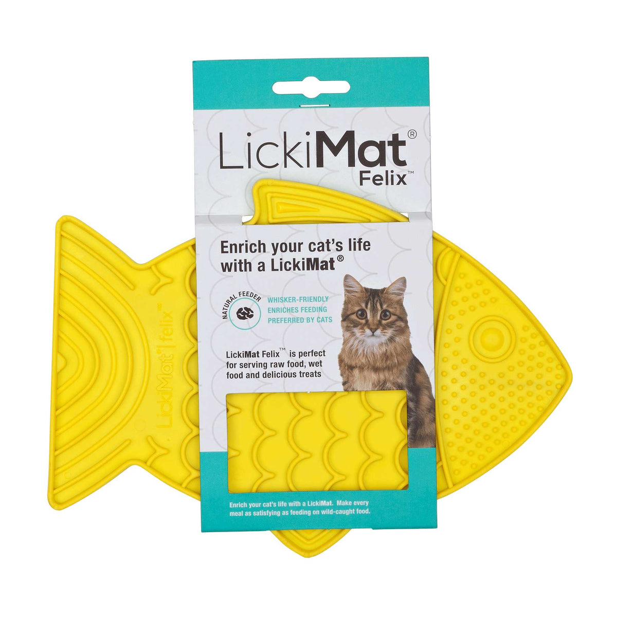 Lickimat Cat Treat Mat - Yellow - 22x16cm