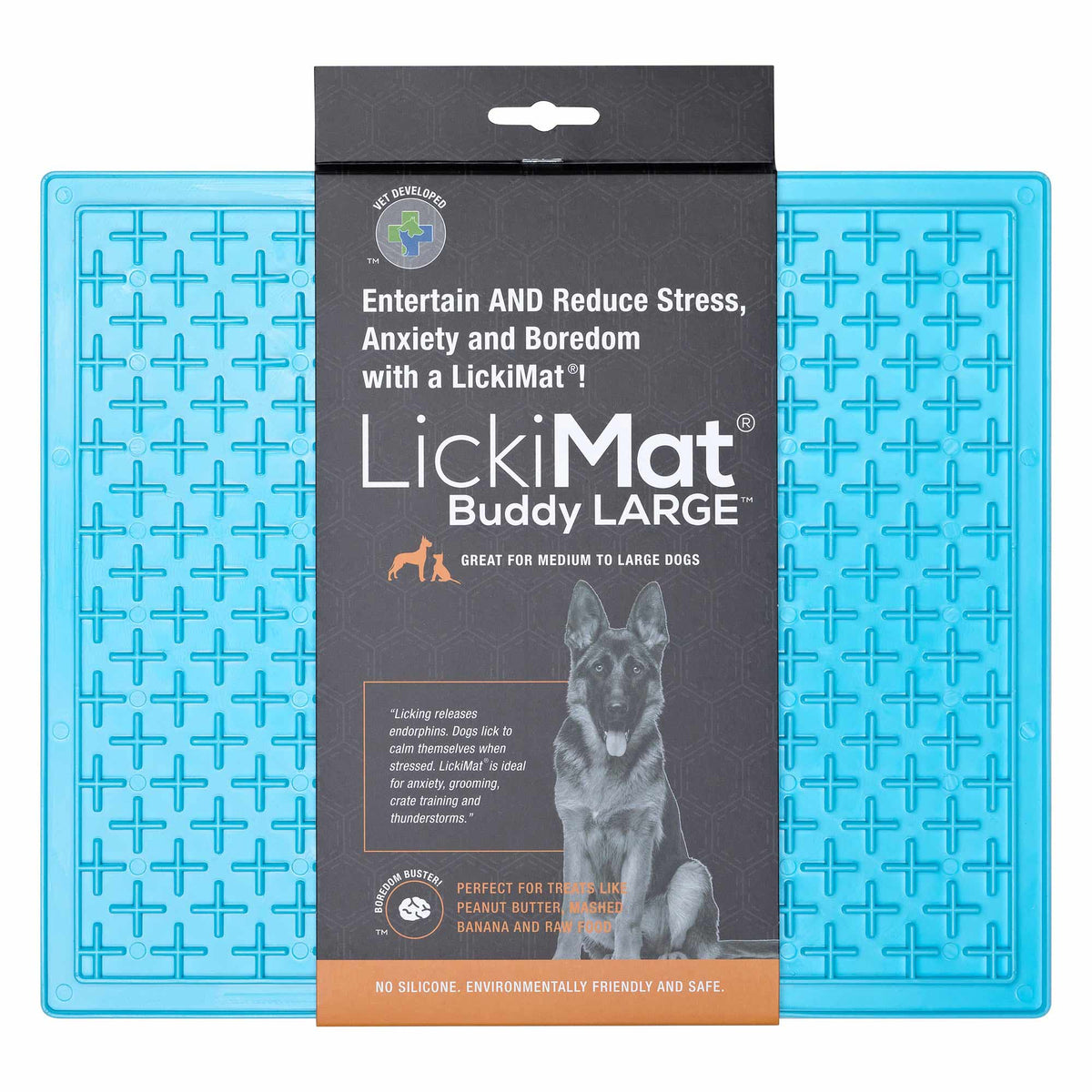 LickiMat X-Large Buddy Dog Slow Feeder - Turquoise - 30x25.5cm
