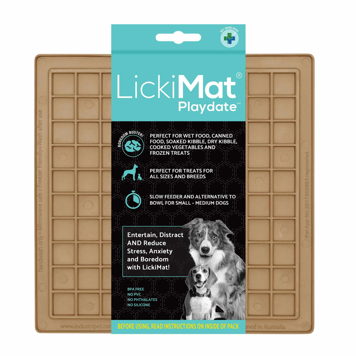LickiMat Classic Playdate Dog Slow Feeder - Coffee - 20x20cm