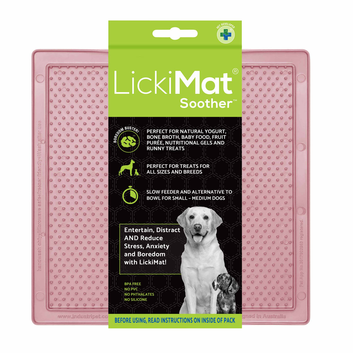 LickiMat Classic Soother Dog Slow Feeder - Guava - 20x20cm