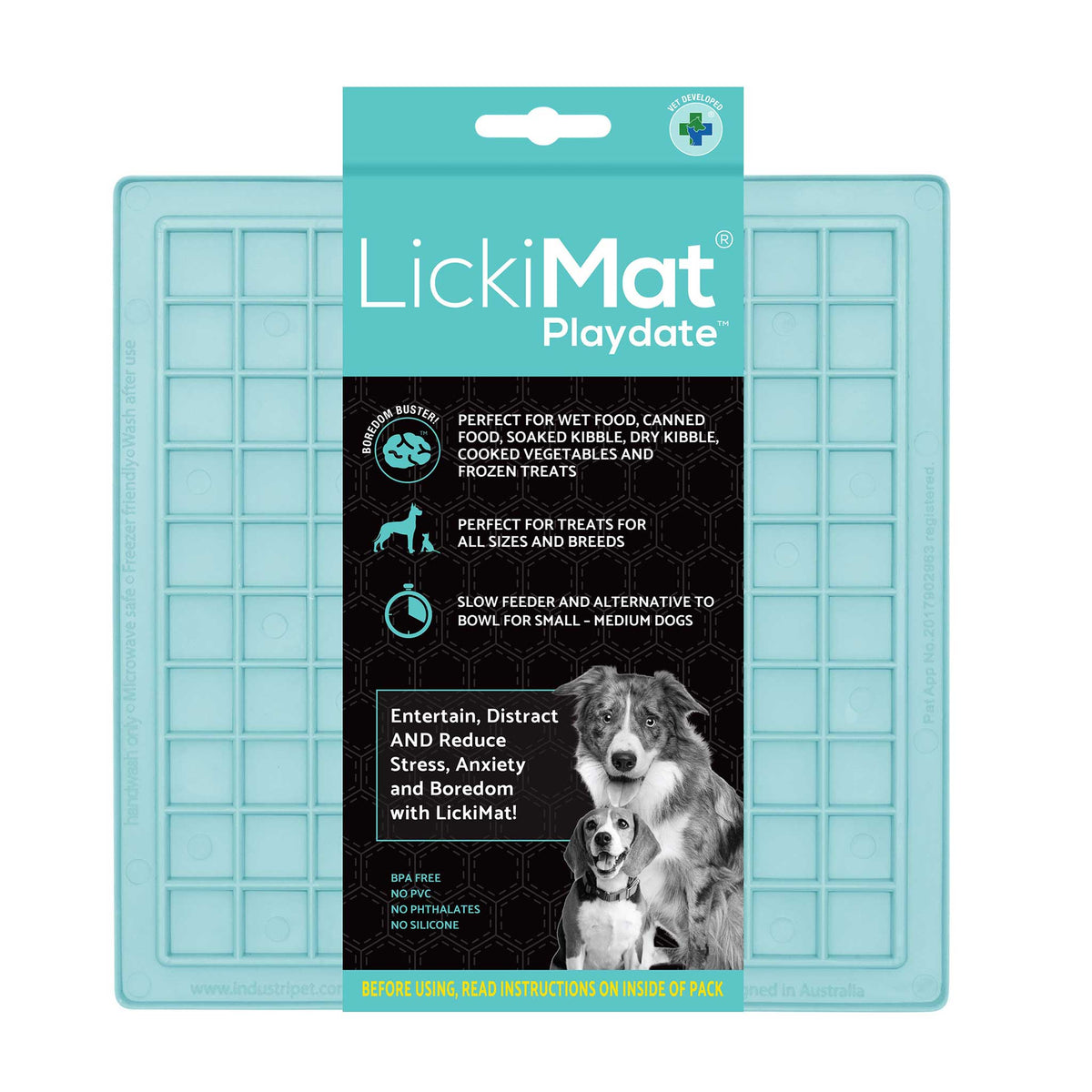 LickiMat Classic Playdate Dog Slow Feeder - Mint - 20x20cm