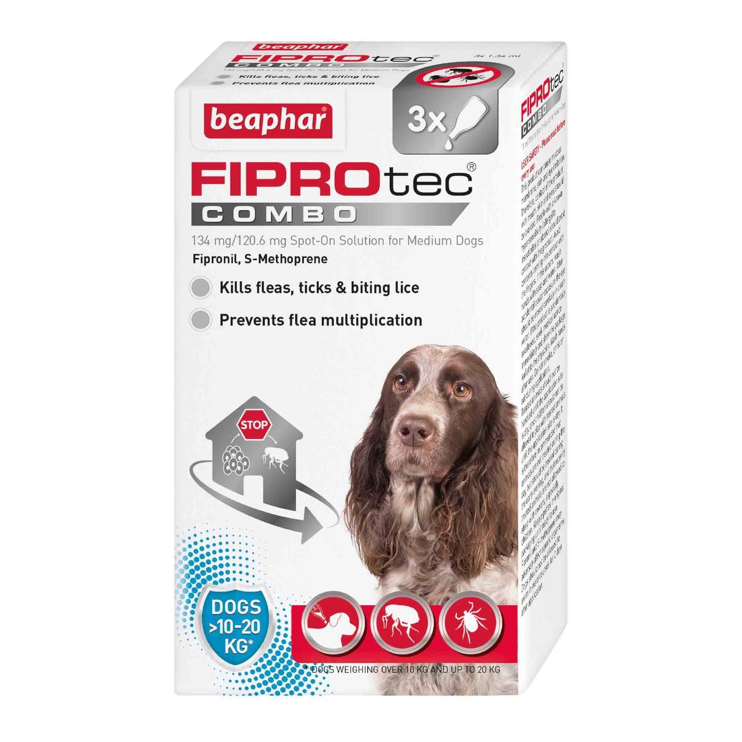 Beaphar FIPROtec COMBO Flea & Tick Spot-On for Dogs - 10-20kg