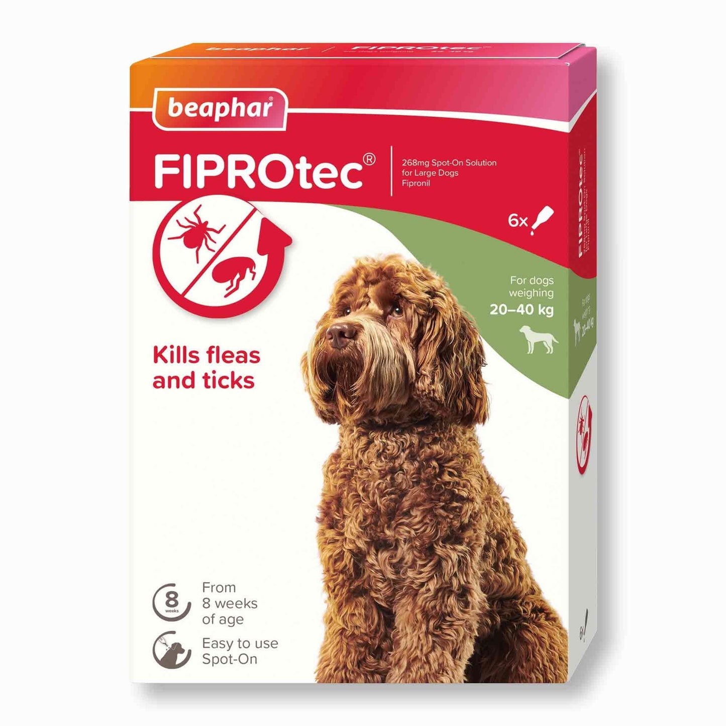 Beaphar FIPROtec Flea & Tick Spot on for Large Dogs - 6 pack