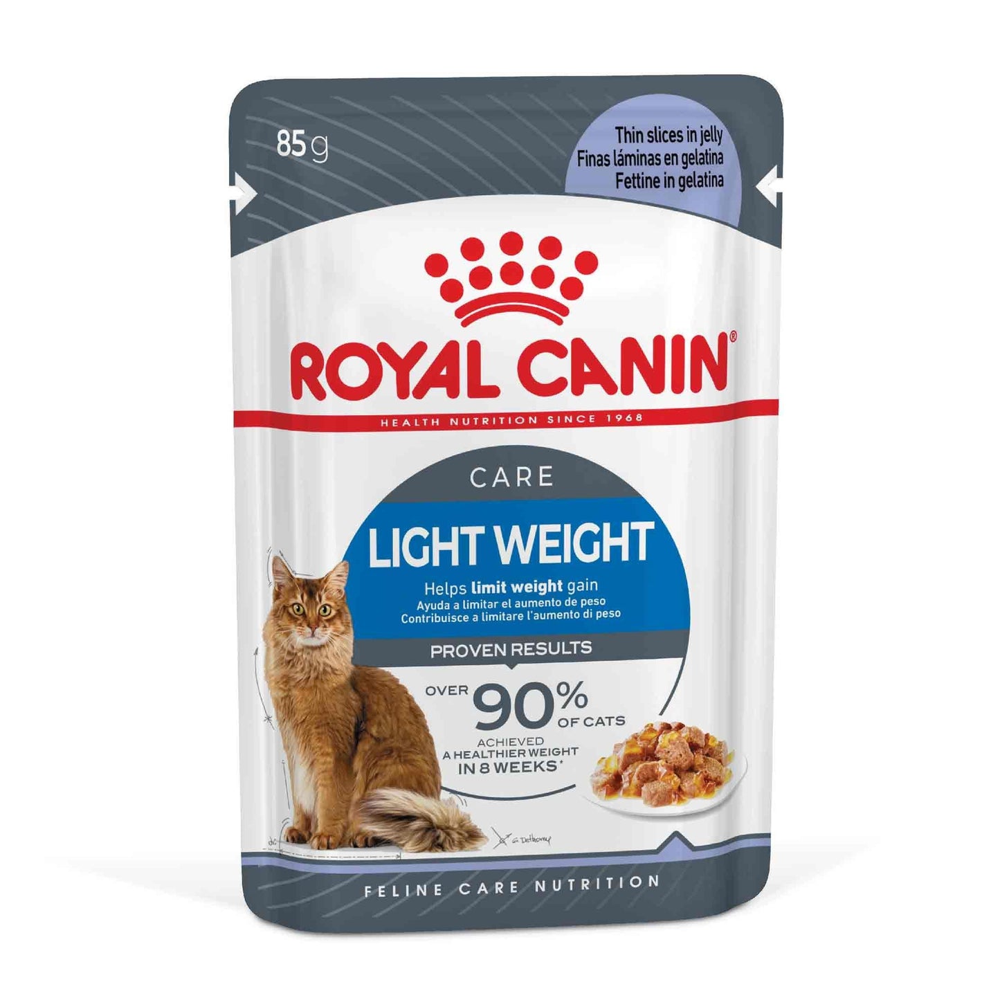 ROYAL CANIN Light Weight Care Adult Wet Cat Food In Jelly - 12x85g Pouches