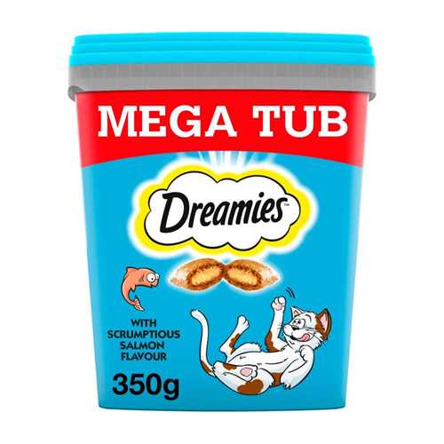 DREAMIES MEGA TUB Cat Treats - Salmon - 350g Tub