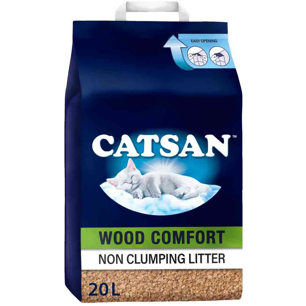 CATSAN Wood Comfort Non Clumping Cat Litter - 20Ltr
