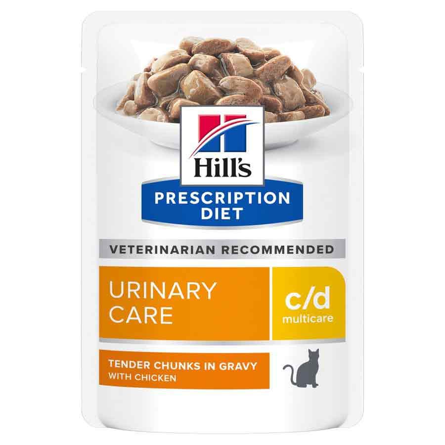 Hills Prescription Diet c/d Multicare Wet Cat Food in Gravy - Chicken - 12x85g Pouches