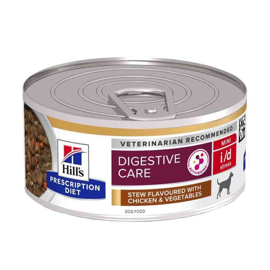Hills Prescription Diet i/d Stress Mini Wet Dog Stew - Chicken & Veg - 24x156g Cans