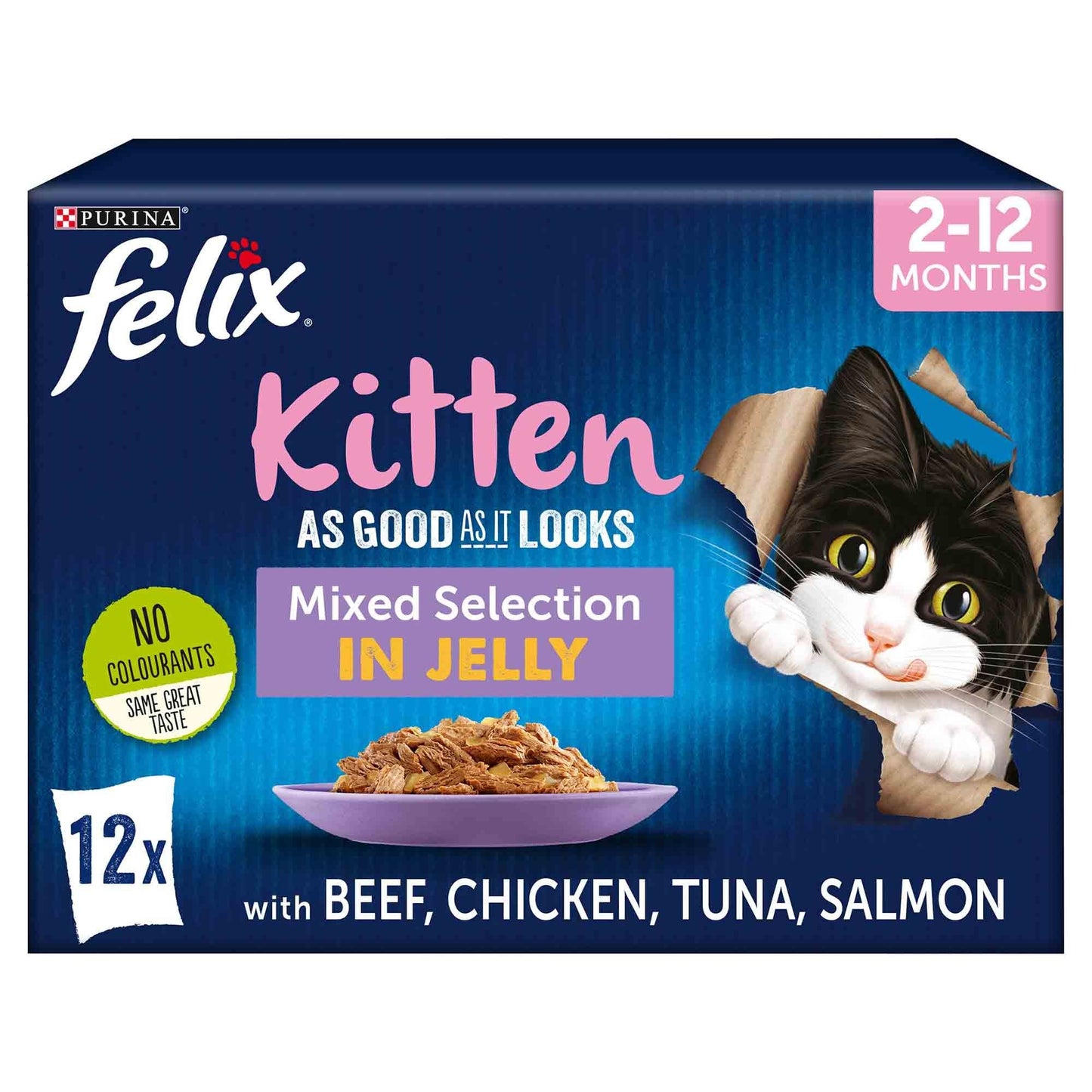 Felix As Good As It Looks Kitten Wet Cat Food in Jelly - Mixed Selection - 12x100g Pouches