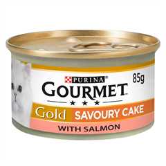 Gourmet Gold Savoury Cake Wet Cat Food - Salmon - 12x85g Cans