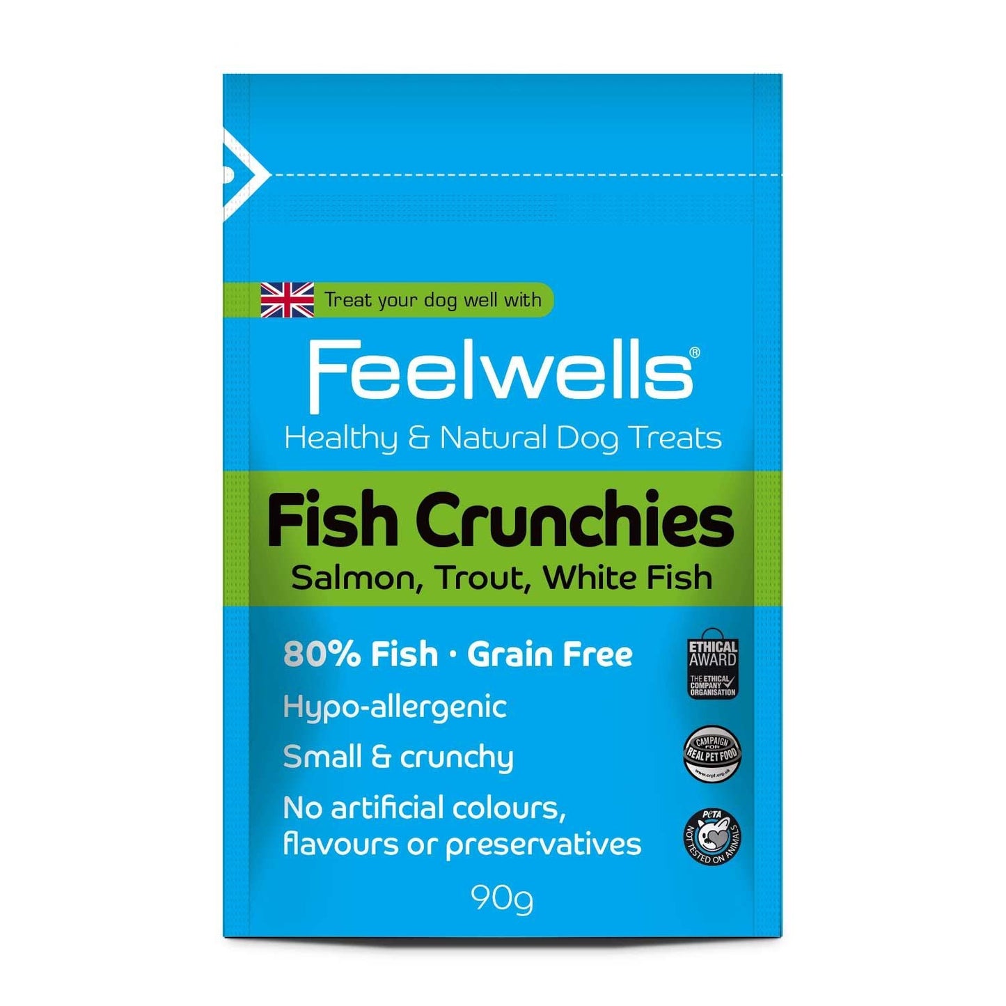 Feelwells Grain Free Crunchies Dog Treats - Fish - 90g