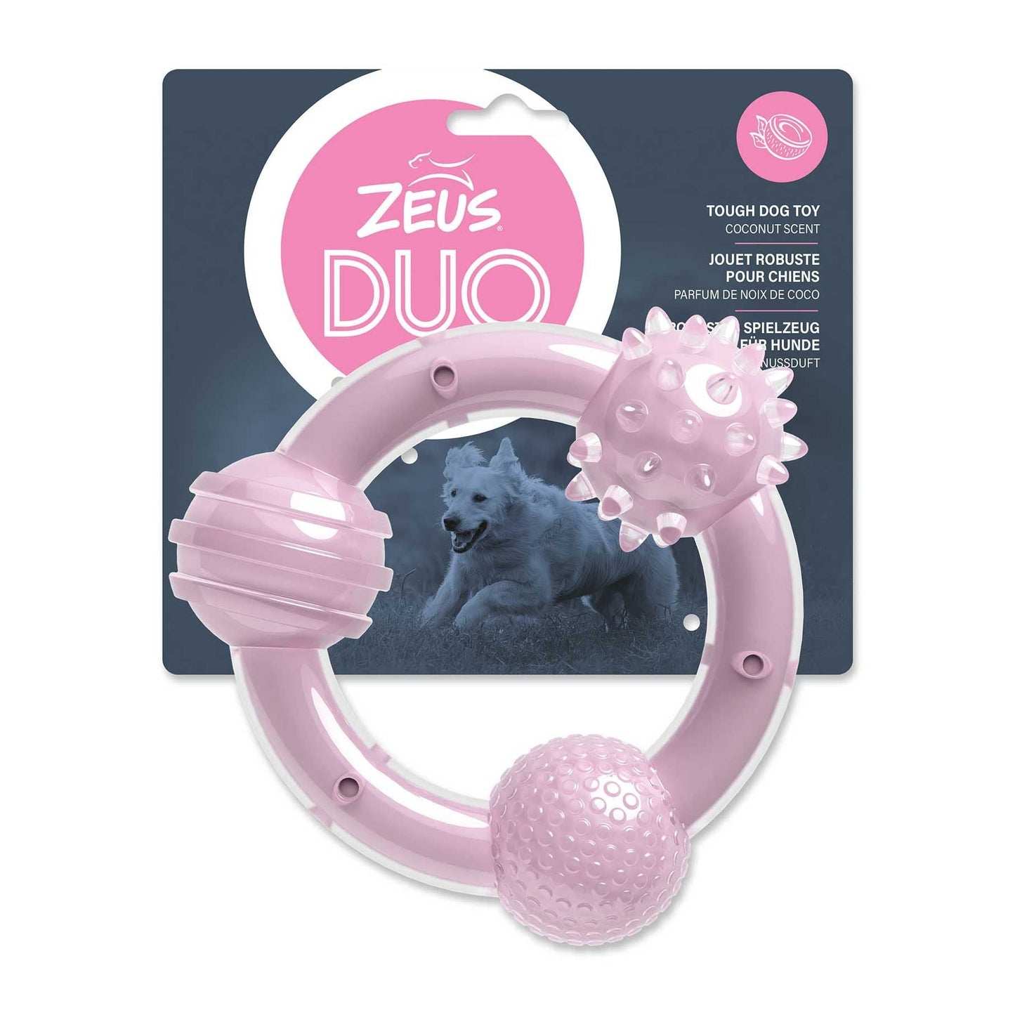 Zeus DUO Tri-Ring Dog Toy - Coconut Scented