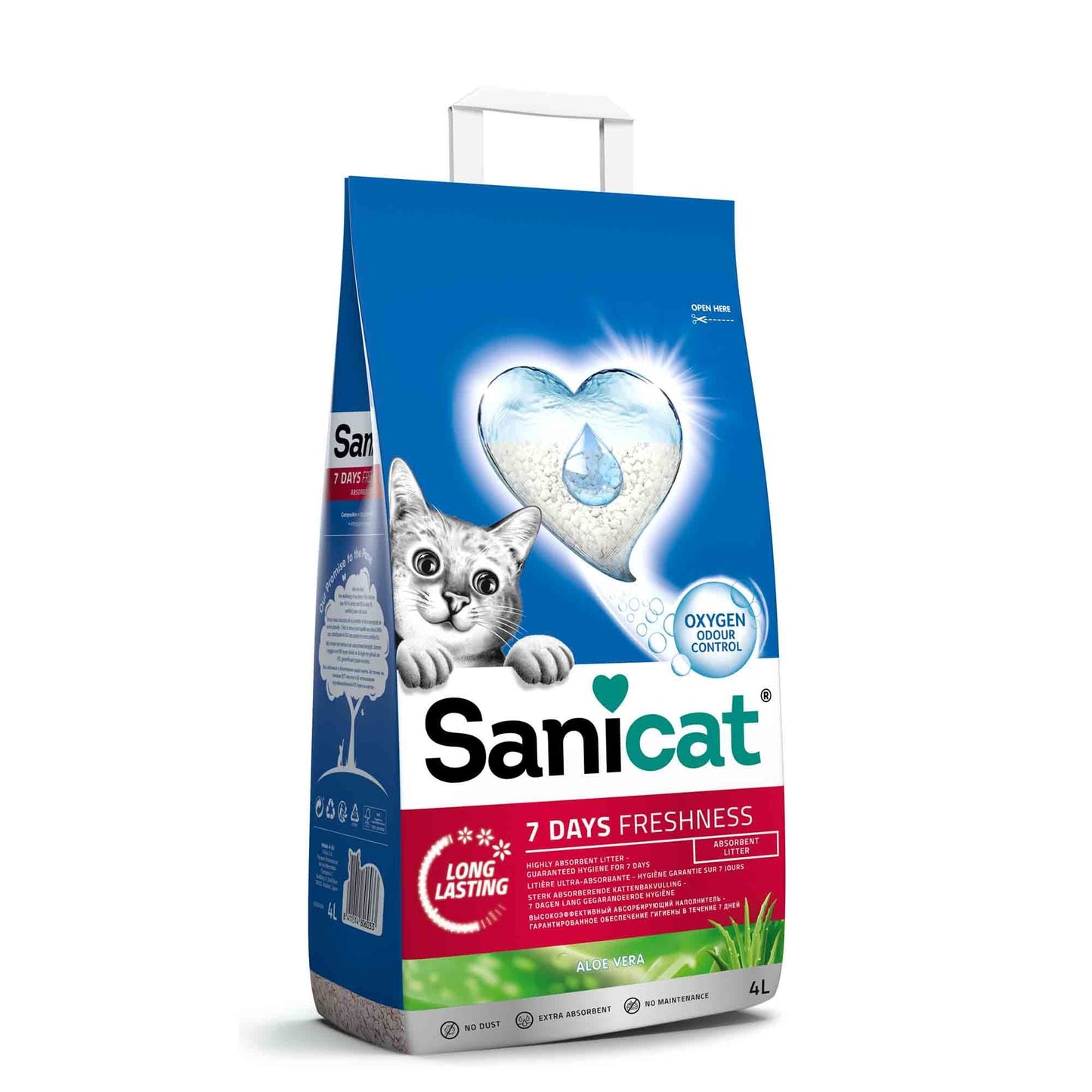 Sanicat 7 Days Aloe Vera Non-Clumping Cat Litter - 4Ltr
