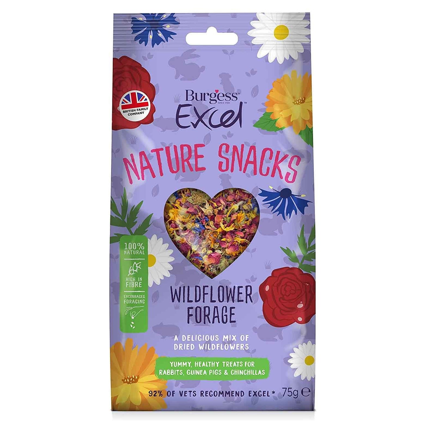 Burgess Excel Nature Snacks Wildflower Forage - 75g