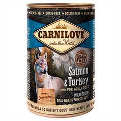 Carnilove Adult Grain Free Wet Dog Food - Salmon and Turkey - 6x400g Cans