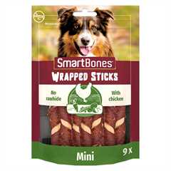 SmartBones Chicken Wrapped Mini Sticks Adult Dry Dog Treats - 9 Sticks