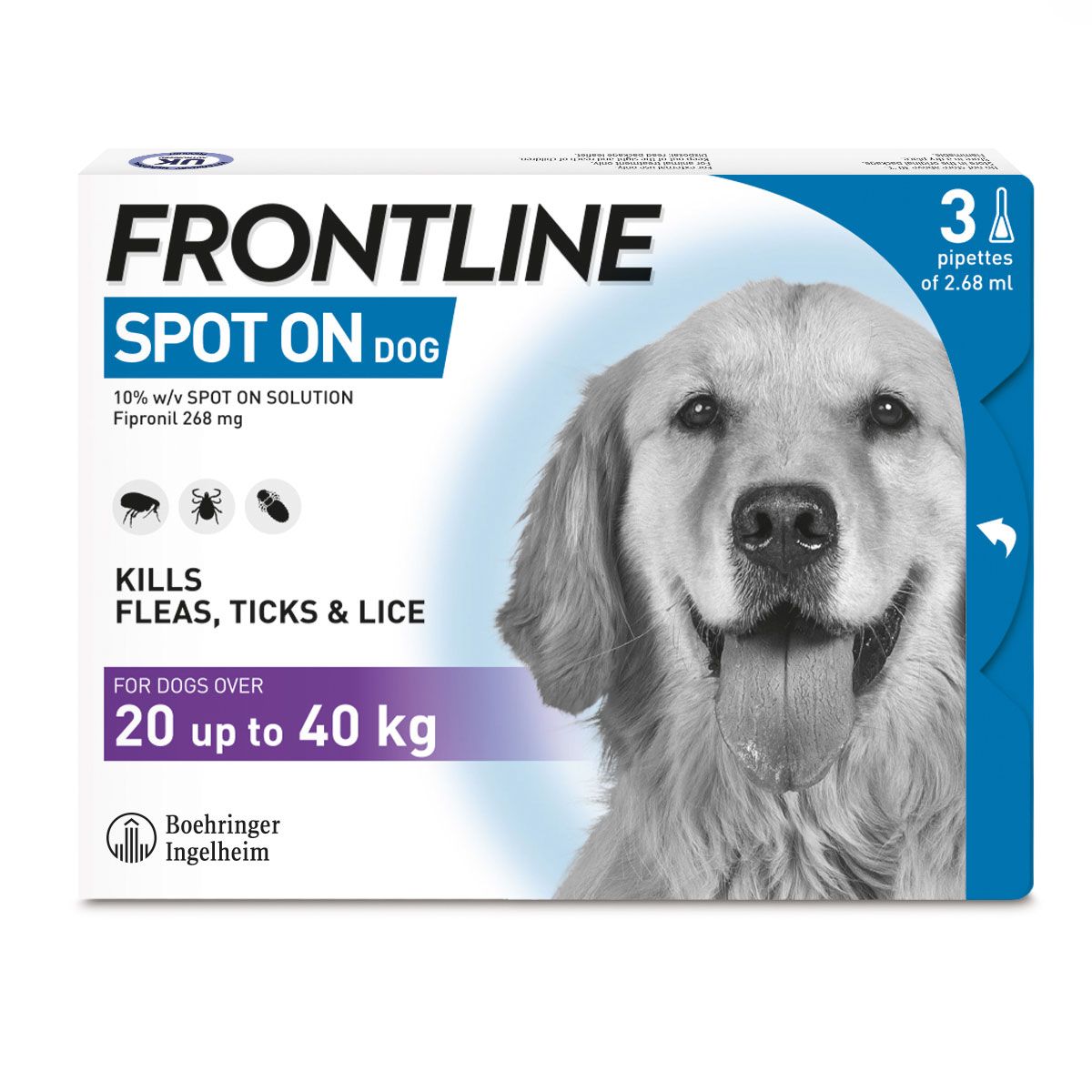 FRONTLINE SPOT ON Flea & Tick Large Dog - 3 Pack