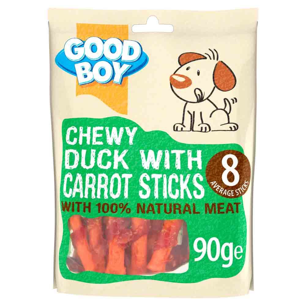 Good Boy Pawsley Chewy Duck Sticks with Carrot Dog Treats - 90g