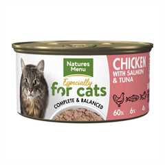 Natures Menu Adult Wet Cat Food - Chicken with Salmon & Tuna - 18x85g cans
