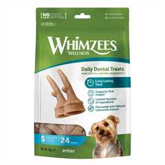 WHIMZEES Small Antlers Dental Chew Dog Treat - 24 pack