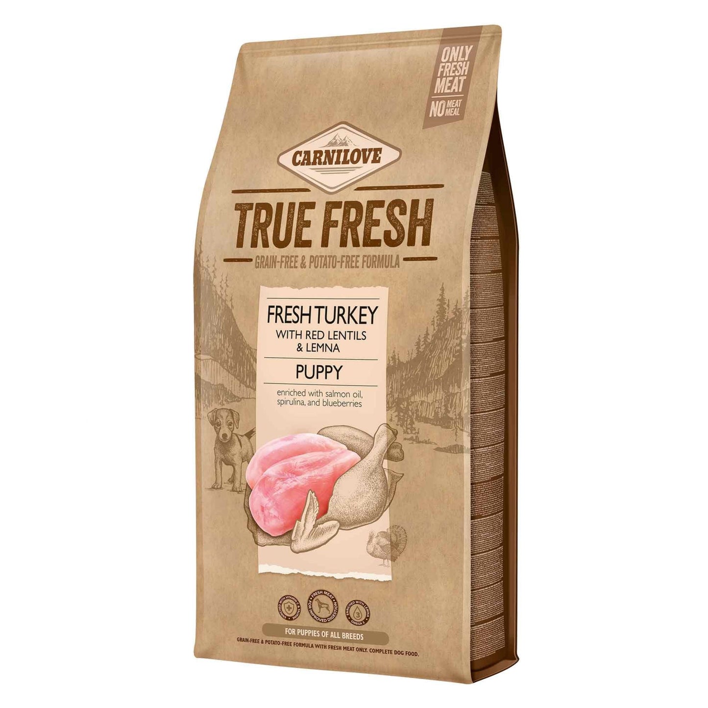Carnilove True Fresh Puppy Dry Dog Food - Fresh Turkey with Red Lentils & Lemna