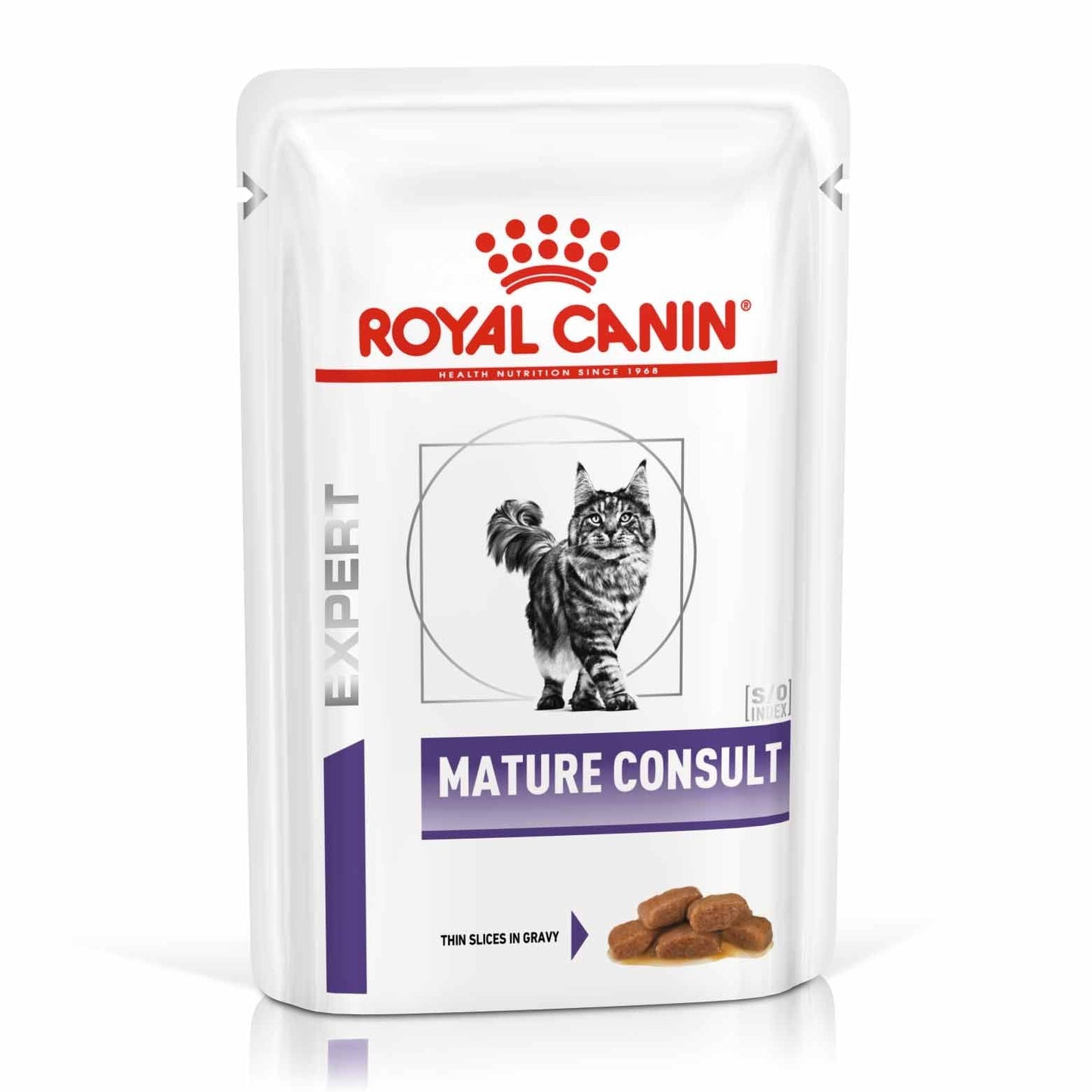 ROYAL CANIN Veterinary Mature Consult Senior Wet Cat Food In Gravy - 48x85g Pouches