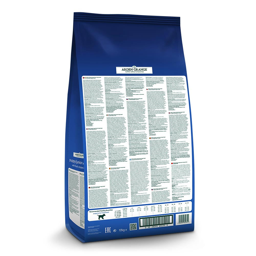 Arden Grange Puppy/Junior Large Breed Dry Dog Food - Chicken & Rice - 12kg