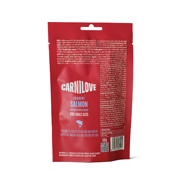 Carnilove Adult Crunchy Cat Treats - Salmon with Catnip - 50g