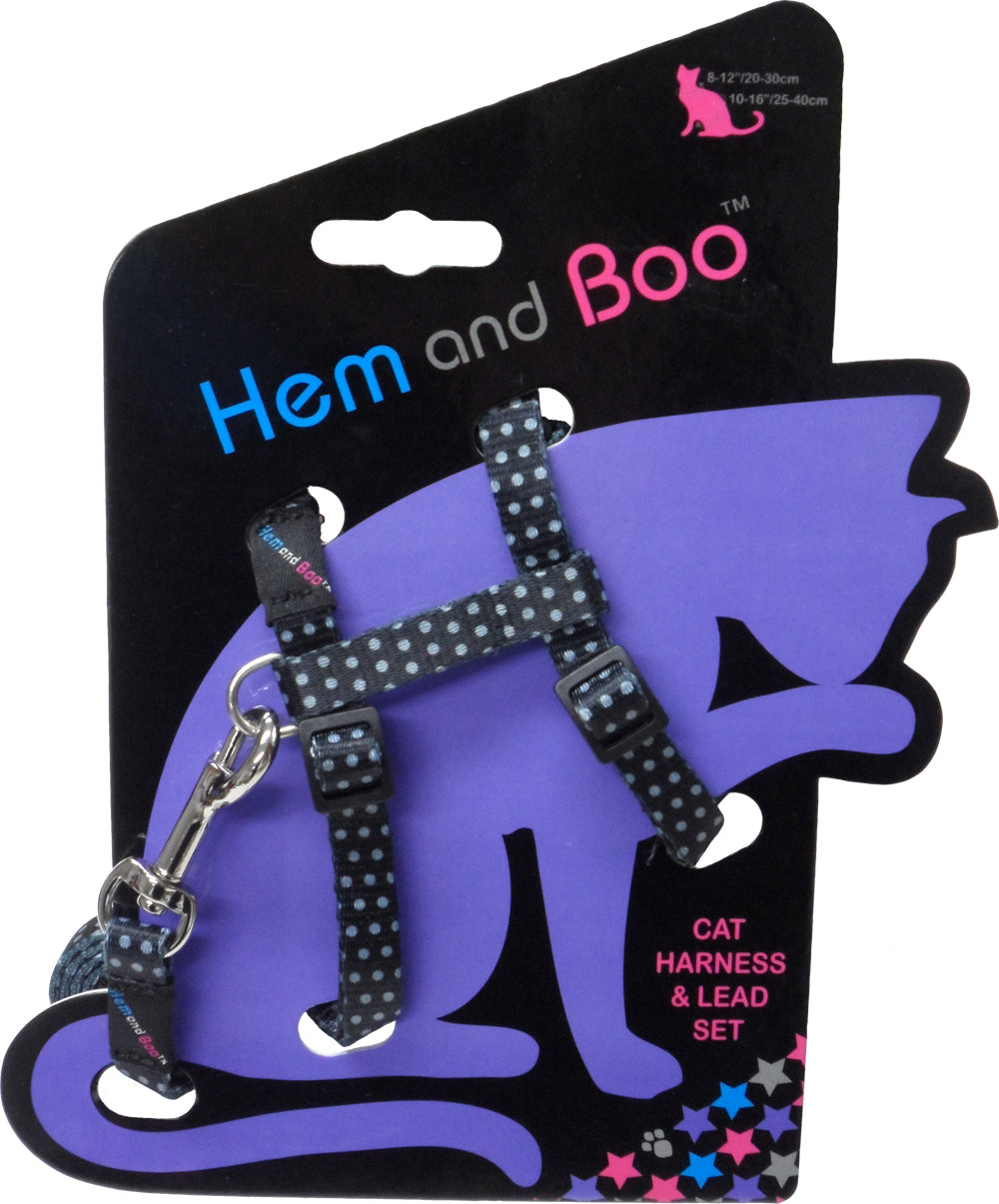 Kitty & Co Snag-Free Spotty Cat Harness & Lead Set