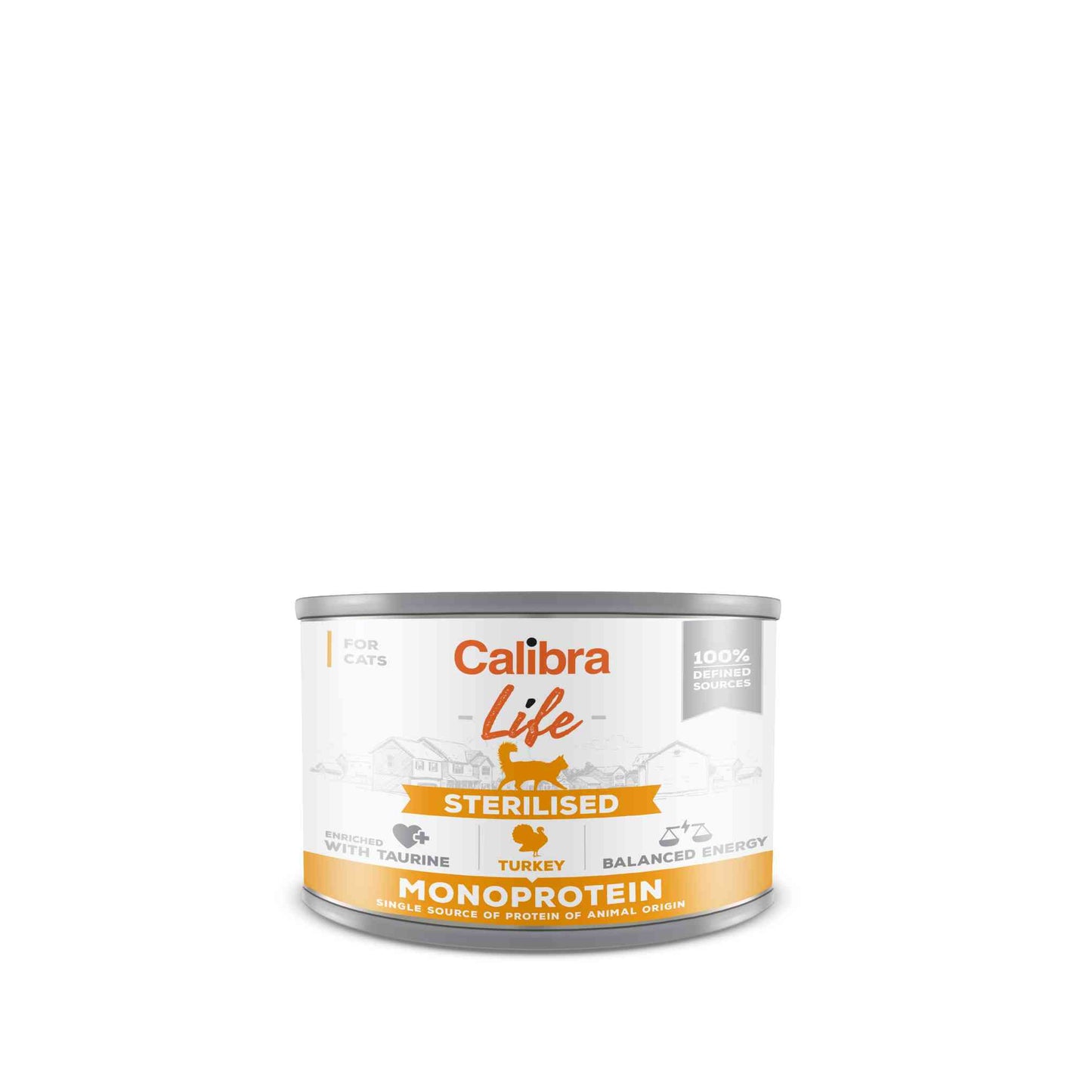 Calibra Life Sterilised Wet Cat Food - Turkey - 6 x 200g Cans