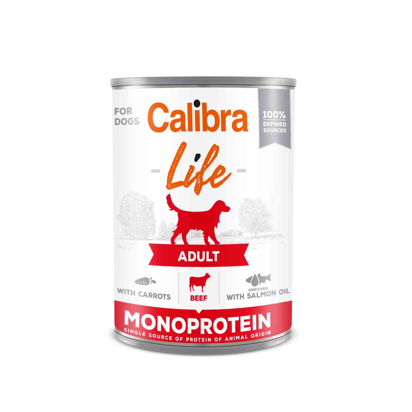 Calibra Life Adult Wet Dog Food - Beef with Carrots - 6 x 400g Cans